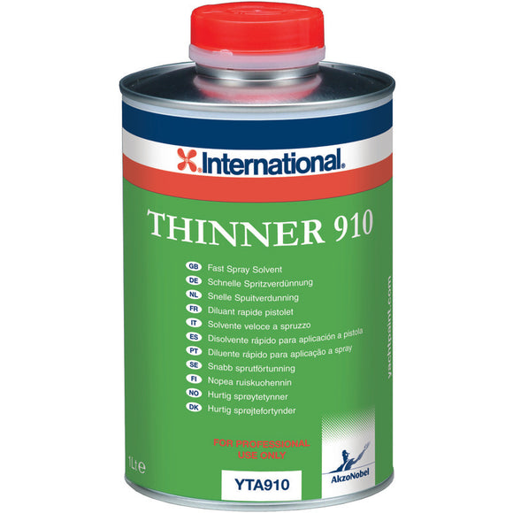 International Thinner 910 Spray schnell 1L, organische Lösemittel zur Verdünnung von Vorstreichfarbe Perfection, Interprime 880, Interprime 820 und Polyurethane Basecoat, insbesondere bei der Spritzapplikation. Yachtfarben, Verdünnungsmittel, Lösungsmittel