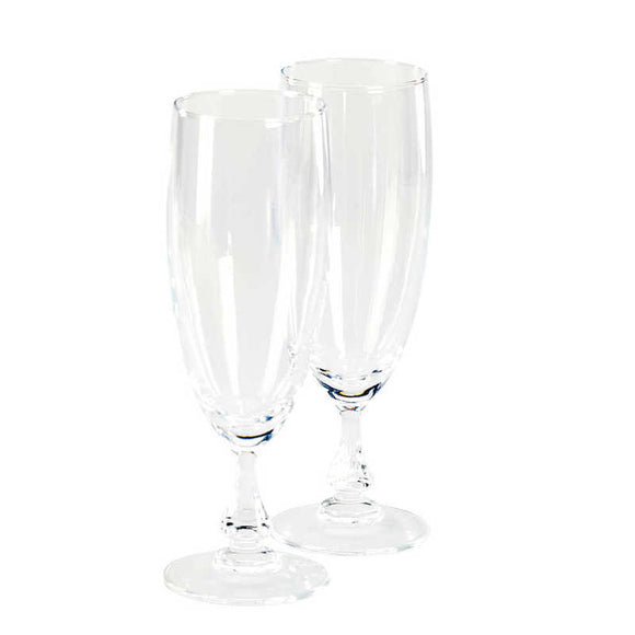  Flute - das Champagner Glas mit elegant geschliffenem Fuss, 6 Stück, Geschirr an Bord, Bootsgeschirr, Bootsgläser, Champagnergläser, Leben an Bord.