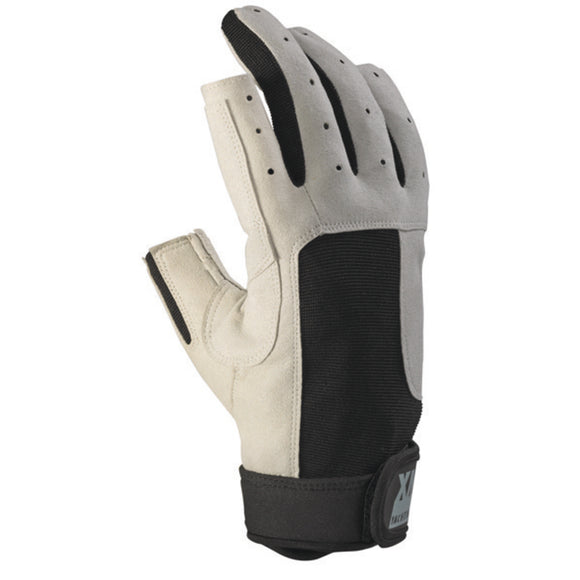  Handschuhe für Segler, Seglerhandschuhe ohne Kuppen, Fingerlos, Grösse: xS-XXL, Farbe: schwarz/grau
