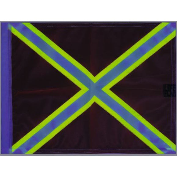  Tauch-Flagge mit Saint-Andrew Kreuz, Masse: 30 x 40 cm, Taucherflagge, Tauchflagge, Diving Flag