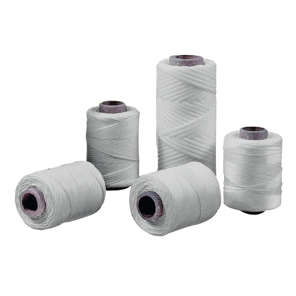 Seglergarn, Schlaggarn aus gewachstem Polyester, Farbe: Weiss, 110 m, Durchmesser: 1 mm, Faden zum Flicken und Nähen von Segeln, Segeltuch